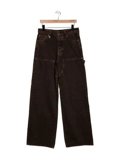 Pre-owned Amiri Mid-rise Wide Leg Jeans In Brown