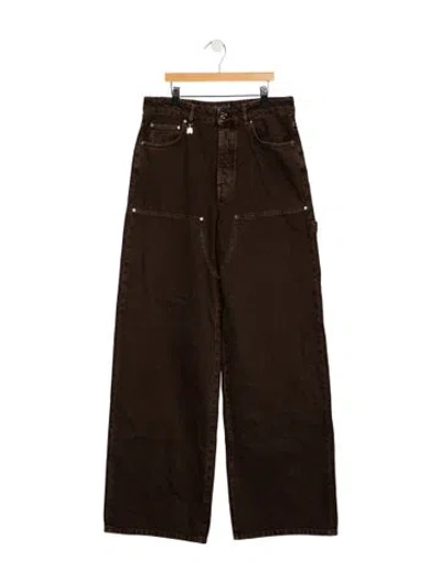 Pre-owned Amiri Mid-rise Wide Leg Jeans In Brown