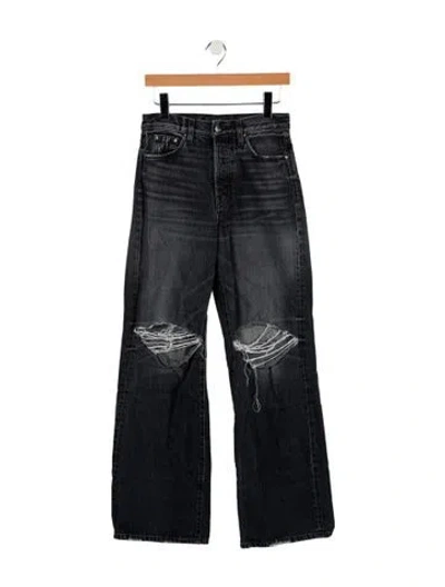 Pre-owned Amiri Mid-rise Wide Leg Jeans In Gray