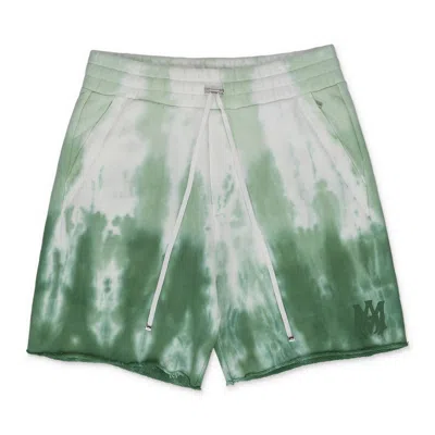 Amiri Mineral Green Ma Logo Dip Dye Sweatshorts In Multi
