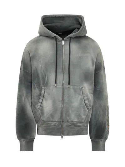 Amiri Mini Bones Graphic Hoodie With Pouch Pocket In Black