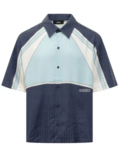 Amiri Mini Camp Shirt With Contrast Details In Blue