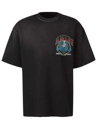 Amiri Mini Crystal-embellished Logo Graphic Crewneck T-shirt In Black