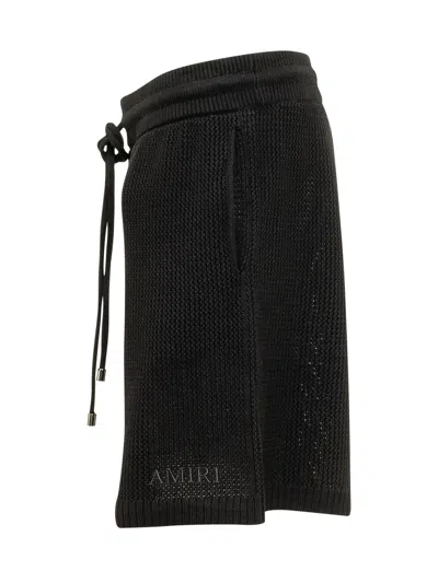 Amiri Mini Distressed Athletic Shorts In Black