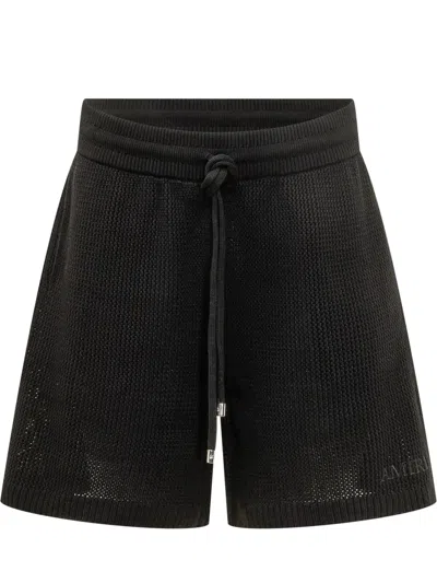 Amiri Mini Distressed Athletic Shorts In Black