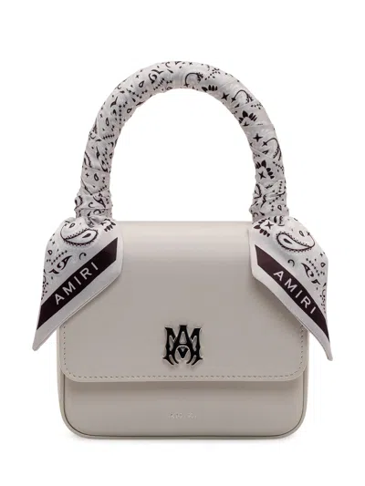 Amiri Mini Handbag With Wrapped Handle In Alabaster