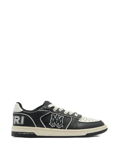 Amiri Mini Leather Logo Detail Vintage Effect Sneaker In Black
