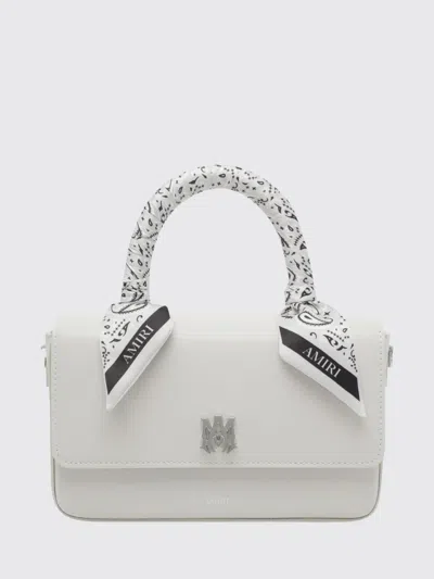 Amiri Mini Monogram Leather Handbag With Detachable Strap In Yellow