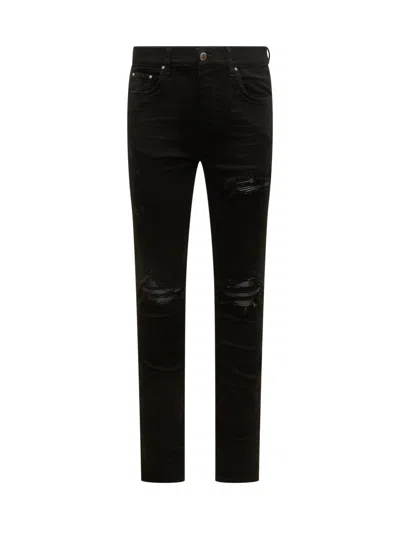 Amiri Mini Strappy Jeans With Five Pockets In Black