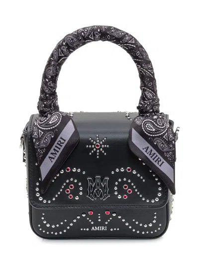 Amiri Mini Studded Handbag In Black