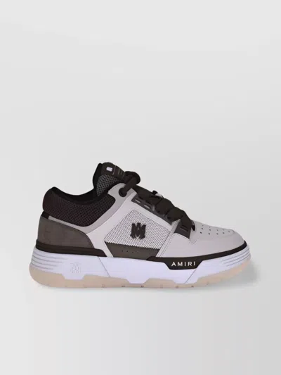 Amiri Modern Leather Sneakers Mesh Inserts In Gray