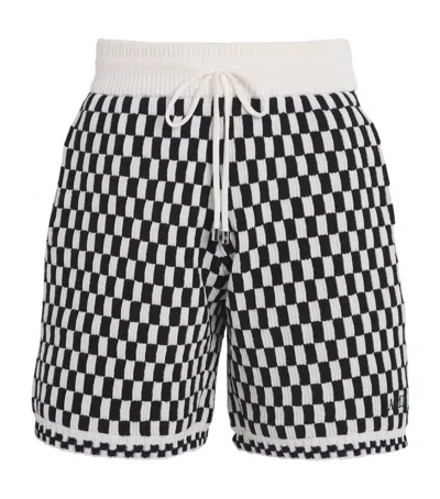 Amiri Mohair Checkerboard Shorts In Black