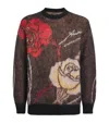 Amiri Mohair-wool-blend Floral Sweater In Brown
