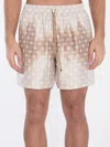 Amiri Monogram Bermuda Shorts In Beige