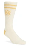 Amiri Monogram Core Logo Crew Socks In Champagne