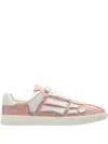 Amiri Monogram-embossed Lace-up Sneakers In Pink