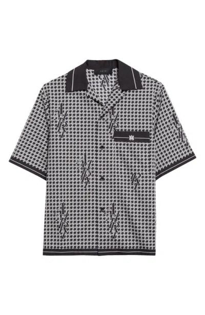 Amiri Camp-collar Logo-print Silk-twill Shirt In Multicolor