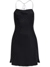 Amiri Monogram-pattern Mini Dress In Black