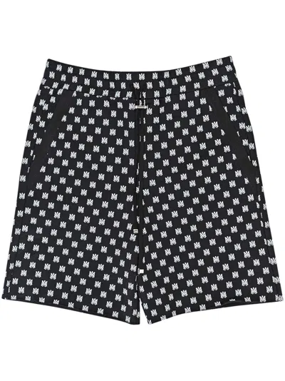 Amiri Monogram-print Shorts In Black