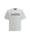 Amiri Cotton Crew Neck T-shirt With Contrasting Logo Detail In White