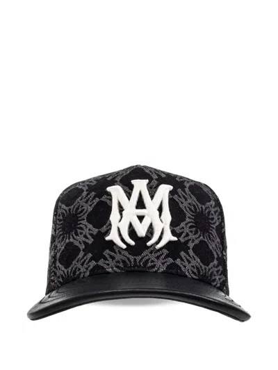Amiri Monogrammed Logo Baseball Cap In Black
