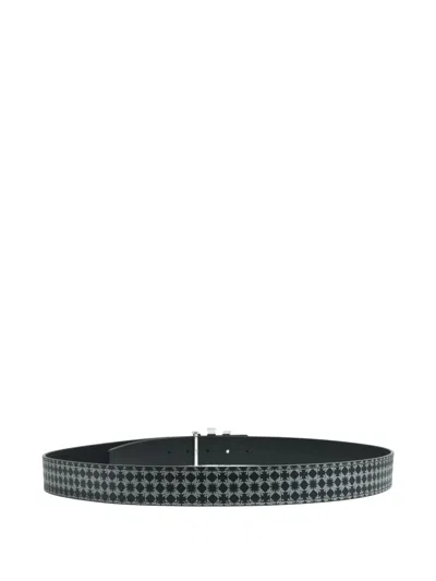 Amiri Monogram-pattern Leather Belt In Black