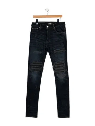 Pre-owned Amiri Moto Jeans In Blue