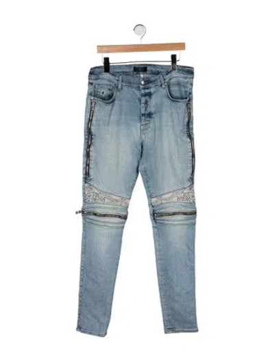 Pre-owned Amiri Moto Jeans In Blue