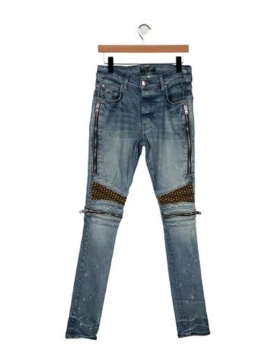 Pre-owned Amiri Moto Jeans In Blue