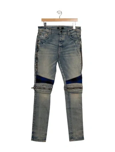 Pre-owned Amiri Moto Jeans In Blue