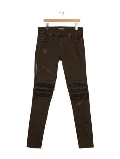 Pre-owned Amiri Moto Jeans In Brown