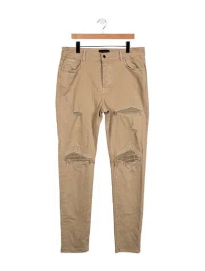 Pre-owned Amiri Moto Jeans In Neutrals