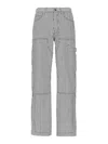 Amiri Striped Cotton Carpenter Pant In White