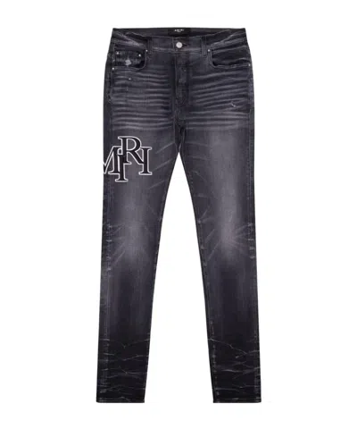 Amiri Multi-pocket Denim Trousers In Gray