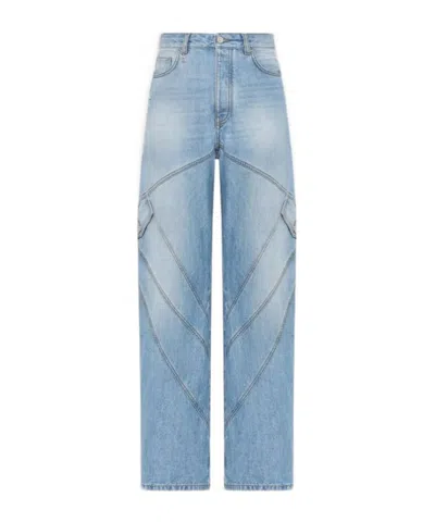 Amiri Womens Paneled Jean In Blue