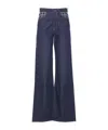 Amiri Loose Fit Wide-leg Trousers With Embroidered Pockets In Blue