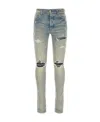 Amiri Crystal Starburst Mx1 Jean Surf Indigo In Gray