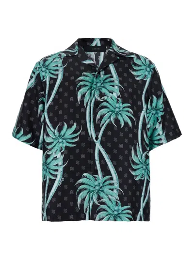Amiri Multicolor Bowling Shirt With Cuban Collar And All-over Print In Silk Man