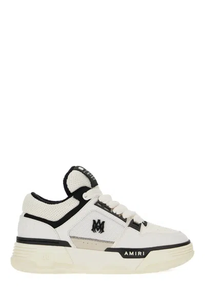 Amiri Multicolor Leather And Mesh Trainers In White Black