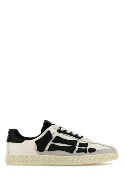 Amiri Multicolor Leather And Suede Pacific Bones Sneakers In Black