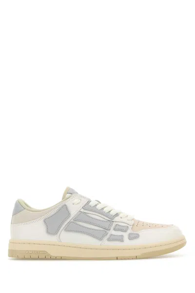 Amiri Multicolor Leather Skel Sneakers In Gray