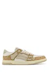 Amiri Leather And Fabric Skel Sneakers With Contrast Panels In Brown