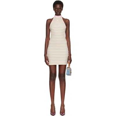 Amiri Multicolor Ma Striped Halter Minidress