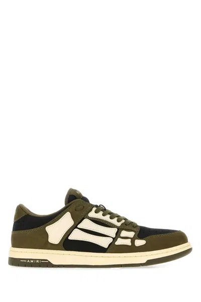 Amiri Multicolor Suede Skel Sneakers In Green