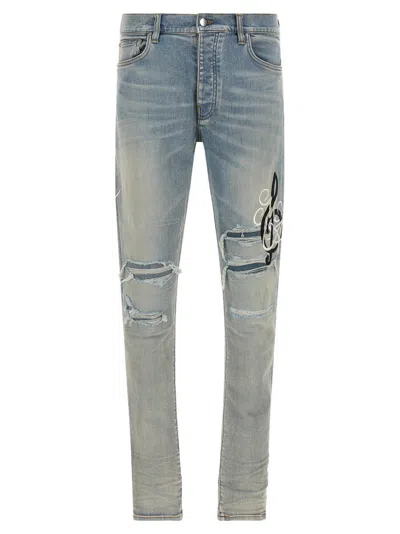 Amiri Music Note Jeans Light Blue