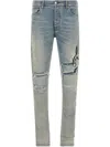 Amiri Blue Ma Music Note Skinny Jeans In Blue