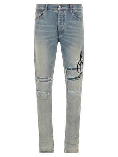 Amiri Music Note Jeans In Light Blue