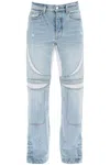 Amiri Mx-3 Jeans With Mesh Inserts In Blue