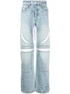 Amiri Mx-3 Jeans With Mesh Inserts In Blue
