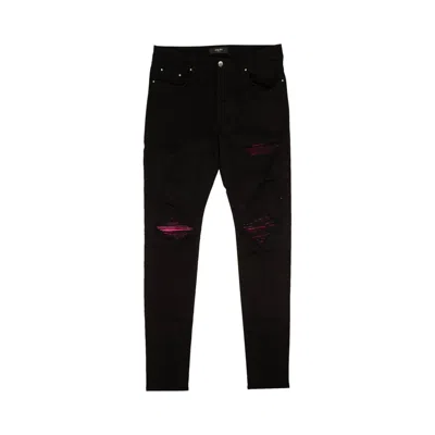 Pre-owned Amiri Mx1 Cracked Distressed Jeans 'black/pink'